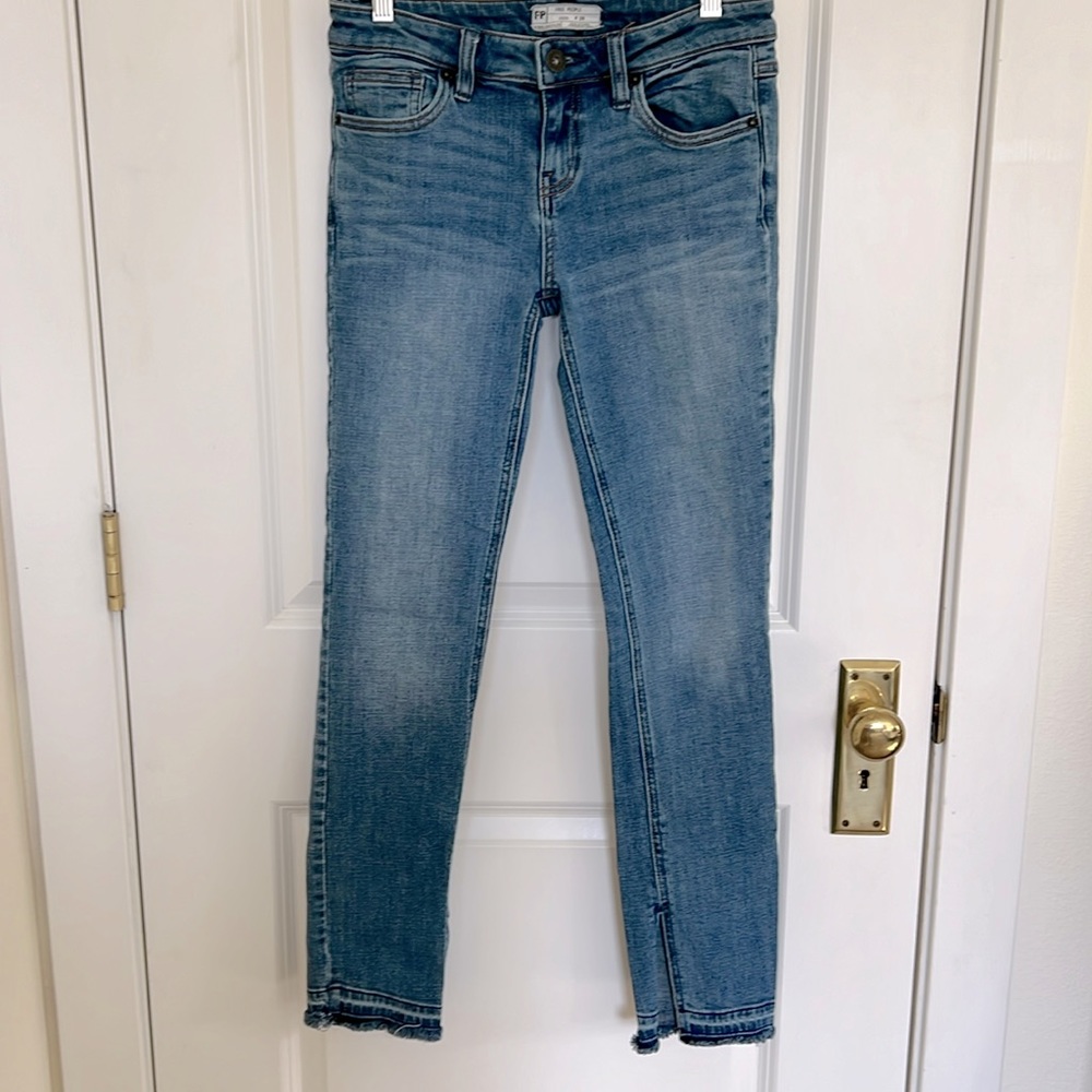 Free People Split Fray Hem Light Wash Jeans - Picture 3 of 8